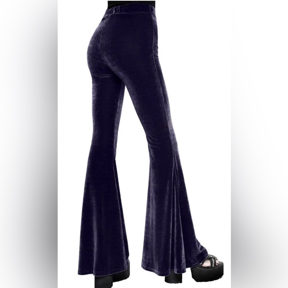Killstar Purple Velvet High Waisted Flare
